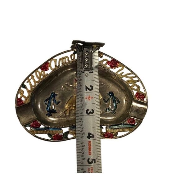 Vintage Little America Wyoming Tin Plate Embossed Ashtray Catch All Americana Ki - Picture 4 of 16